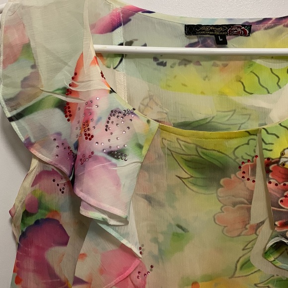Ed Hardy Ruffled Blouse - Picture 4 of 13